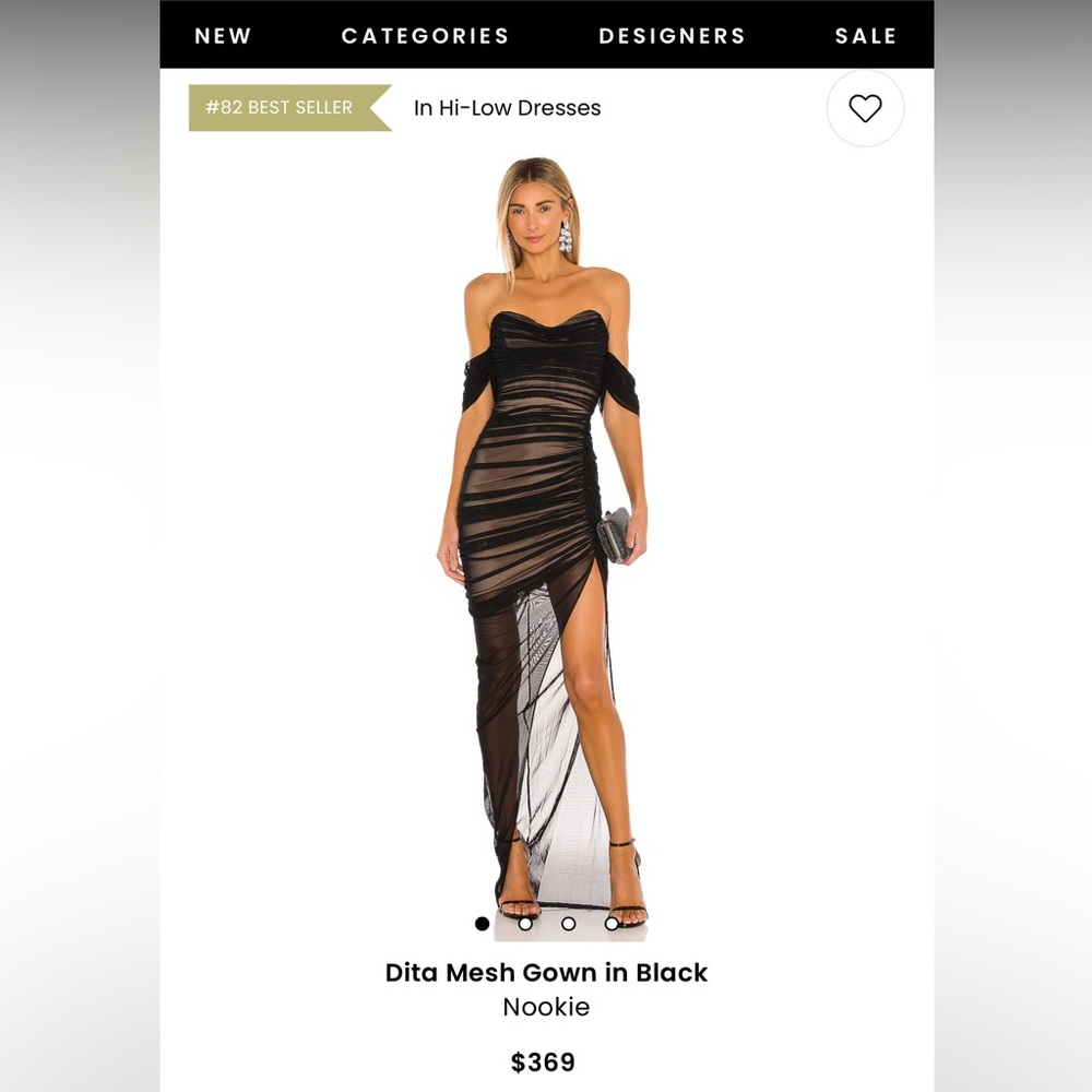 Dita Mesh Gown in Black